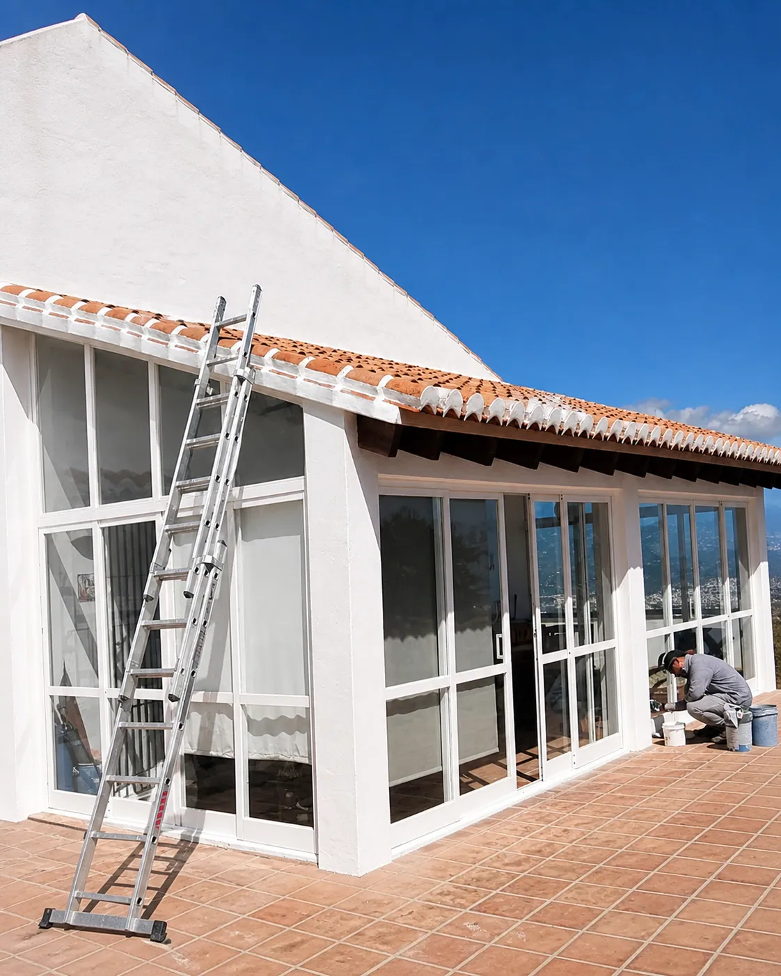 Trabajo de obra exterior en terraza